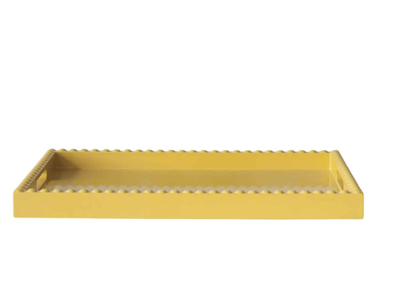 Rubberwood Lacquered Tray Yellow