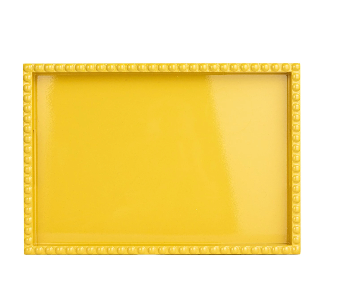 Rubberwood Lacquered Tray Yellow