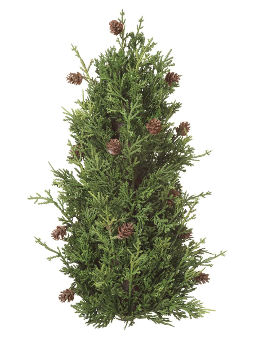 Cedar Pine Cone Topiary Green Brown