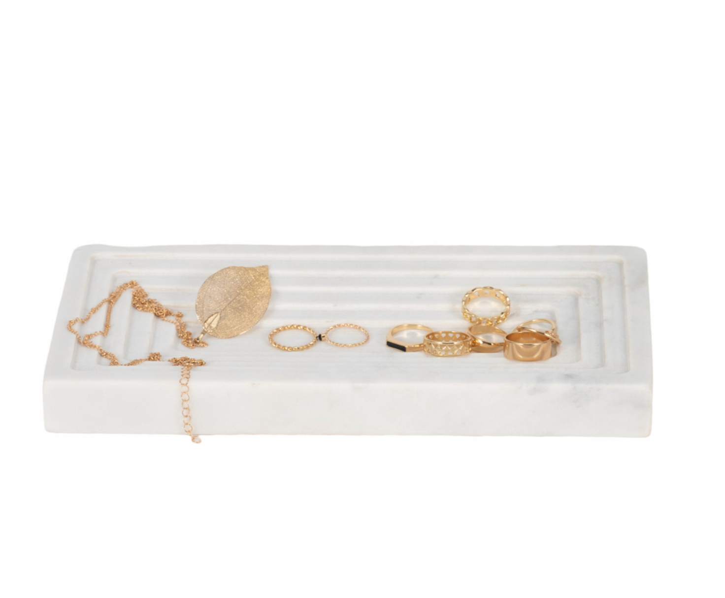 Haci White Marble Tray