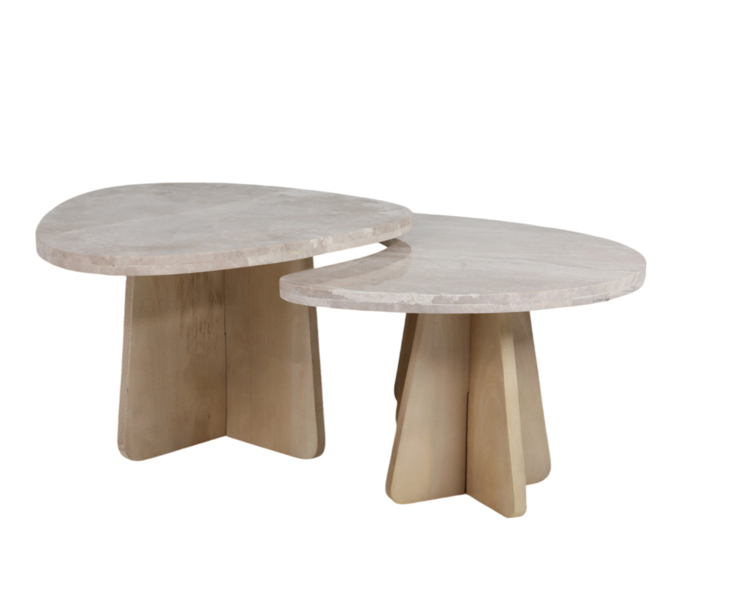 Curvus Marble and Wood Coffe Table