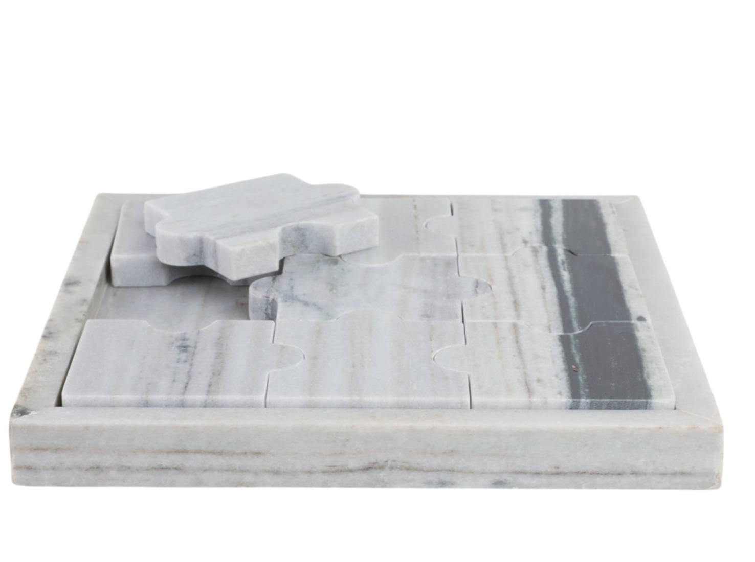 Panda Stone Marble Puzzle Game White