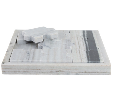 Panda Stone Marble Puzzle Game White