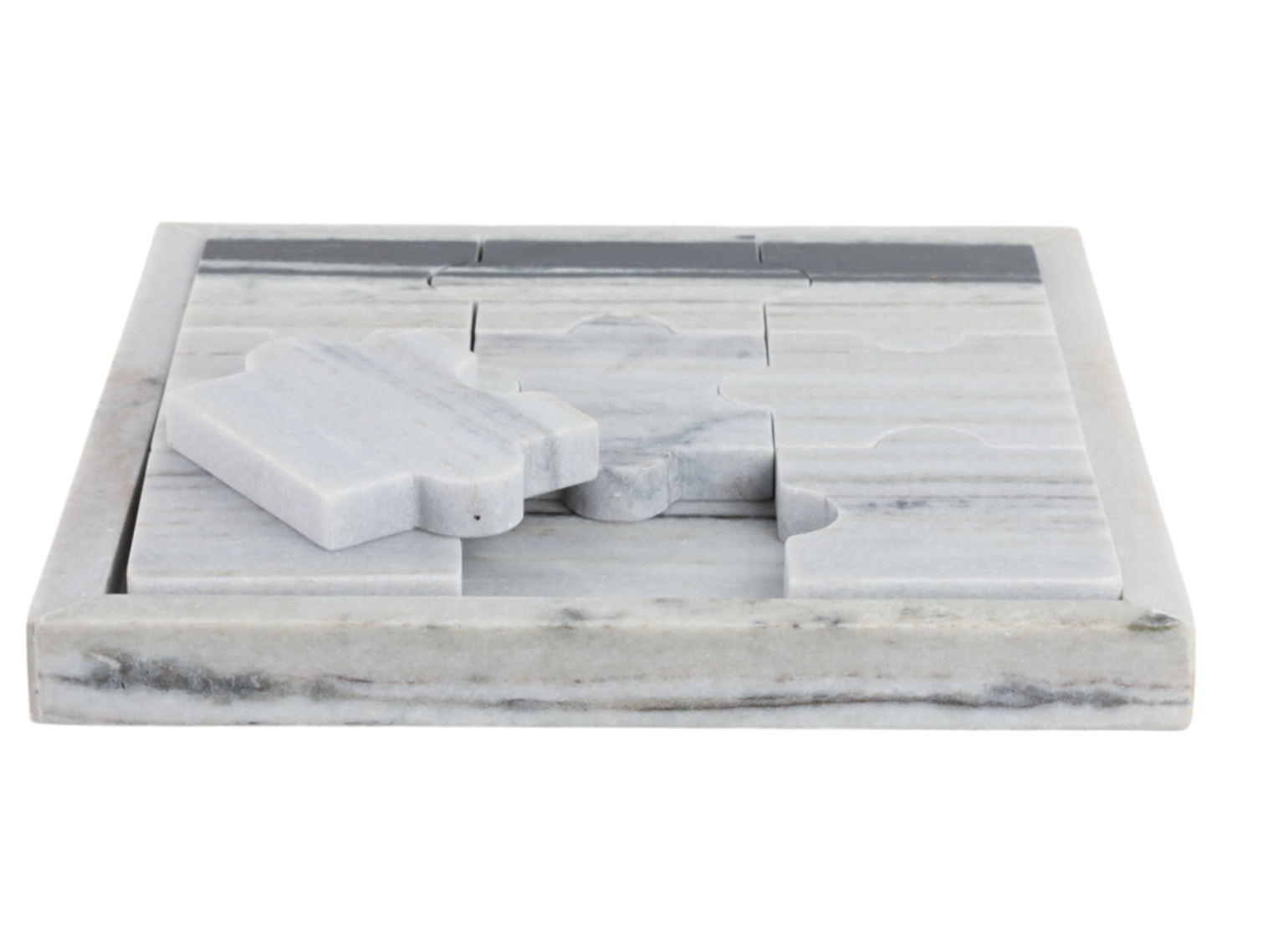 Panda Stone Marble Puzzle Game White