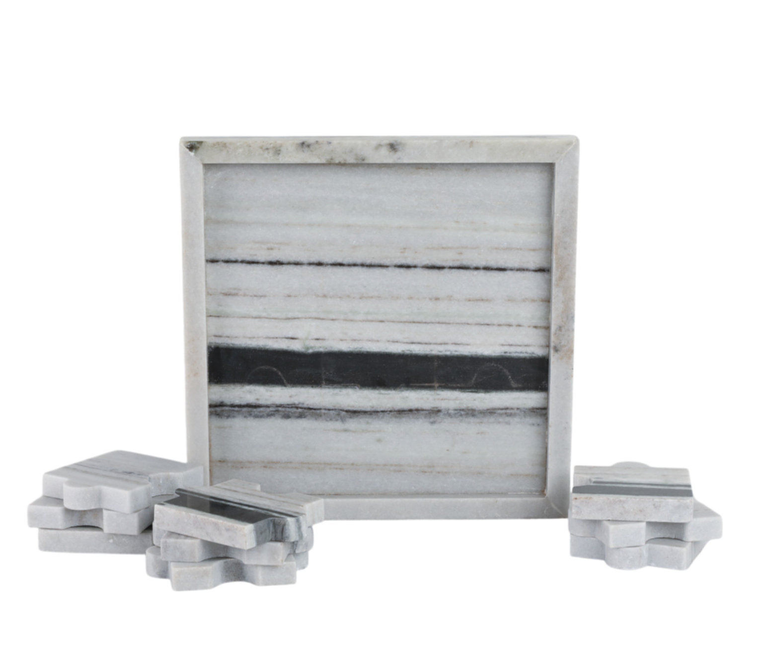 Panda Stone Marble Puzzle Game White