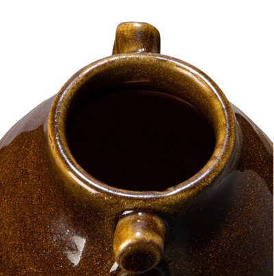Terra Cotta Vase Hobnails Brown S