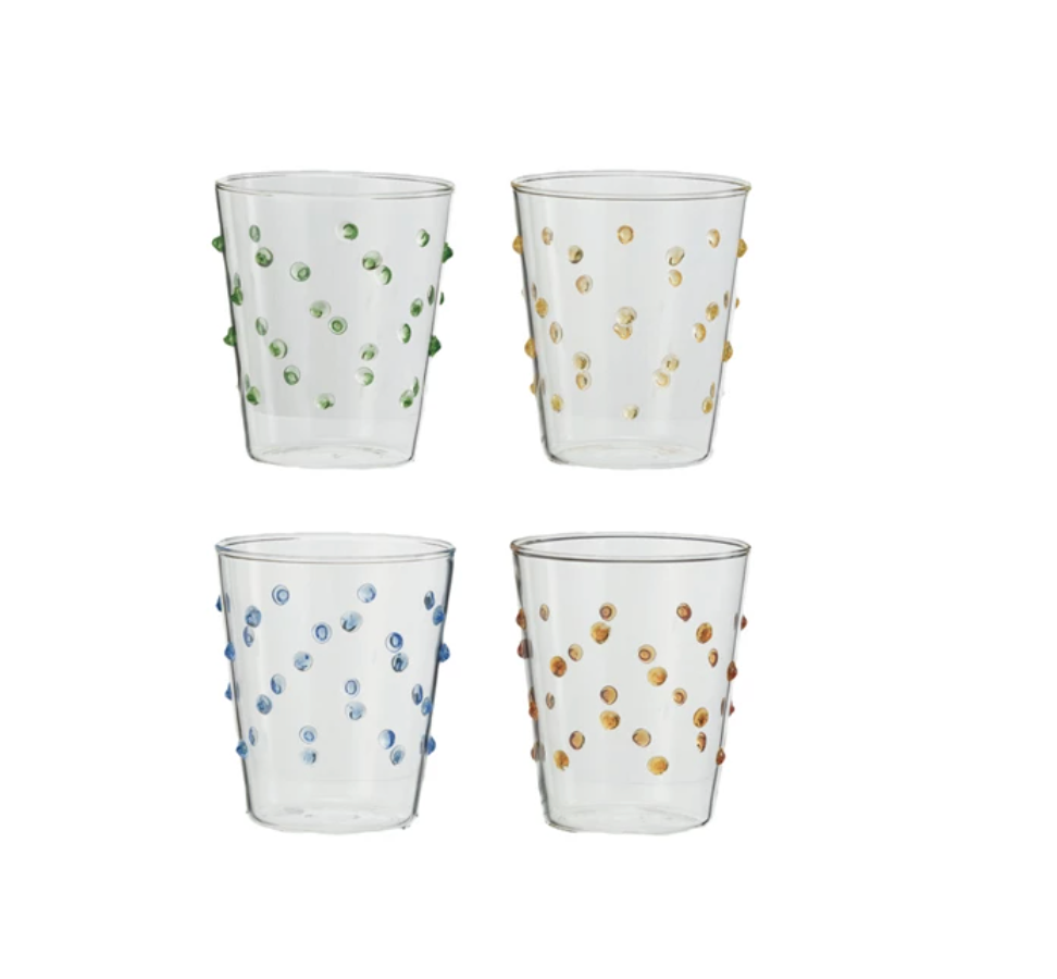 Drinking Glass w Raised Dots