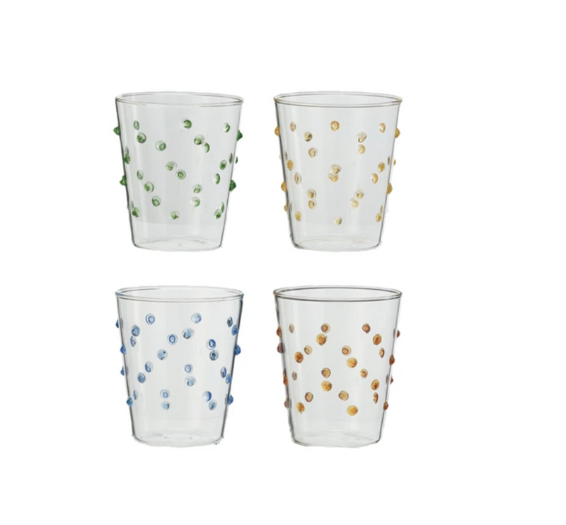 Drinking Glass w Raised Dots