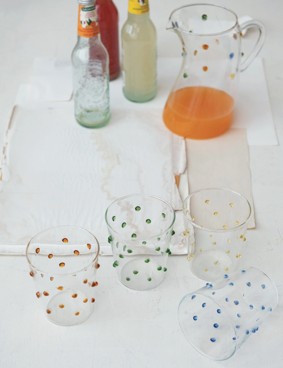 Drinking Glass w Raised Dots