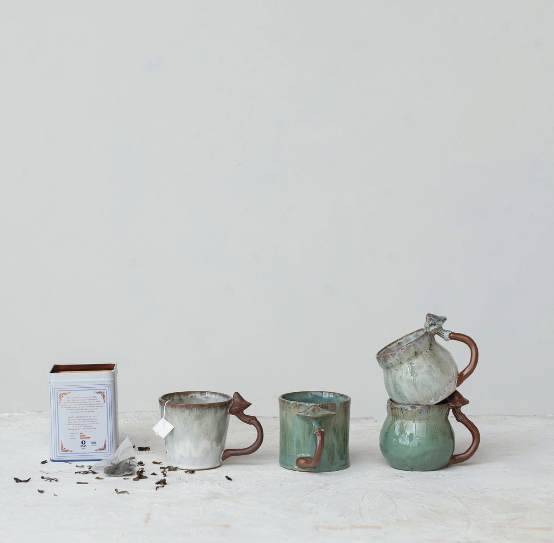 Stoneware Mug w Mushroom Handle