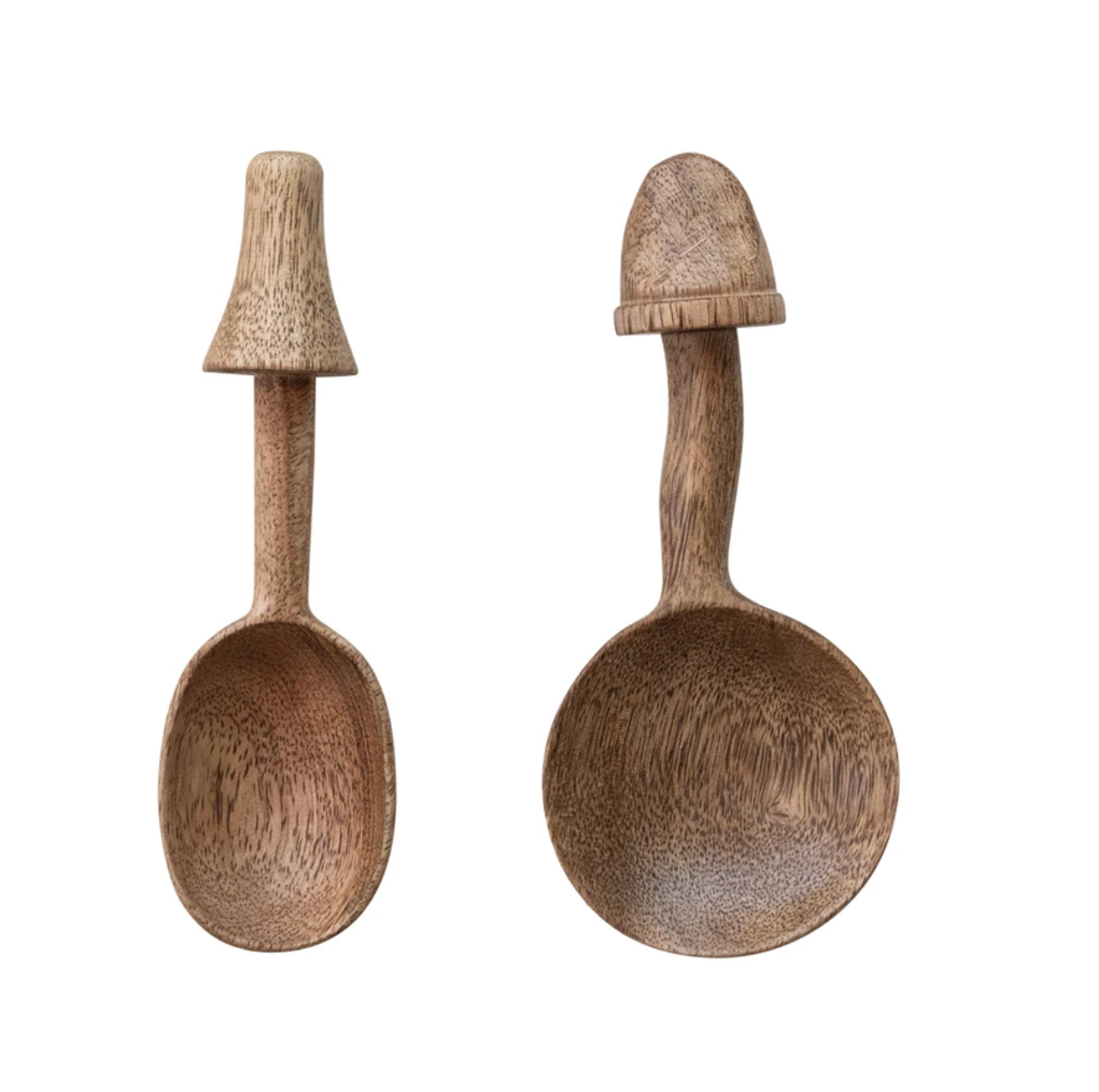 Wood Spoon with Mushroom Handle Natural