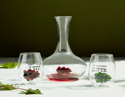 Glass Grape Wine Decanter