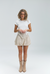 Honeycomb Mini Skirt Taupe/ Ivory