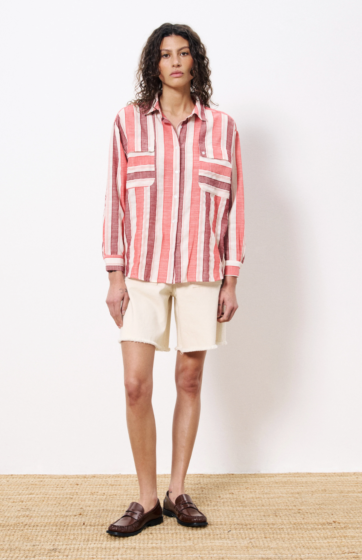 Izumi Shirt Stripe Red
