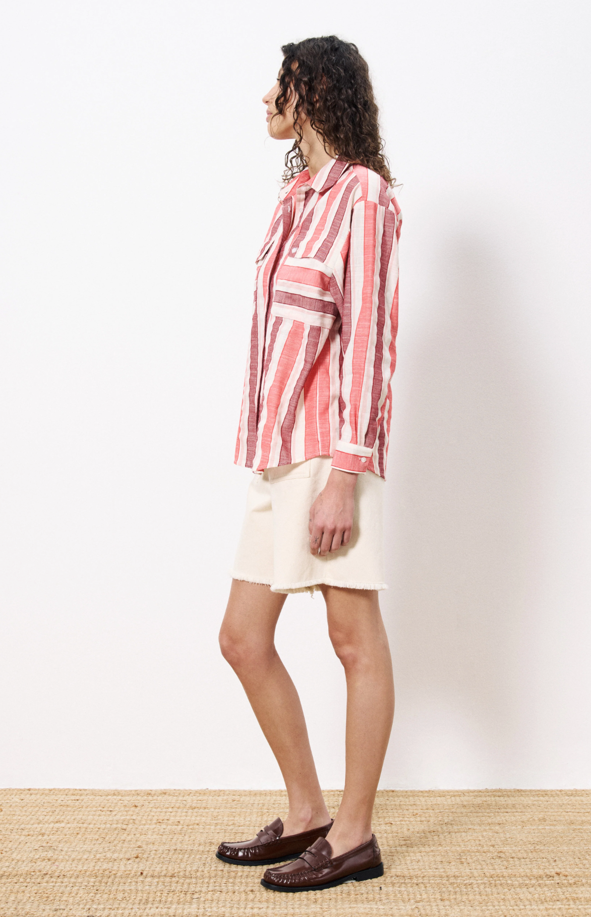 Izumi Shirt Stripe Red