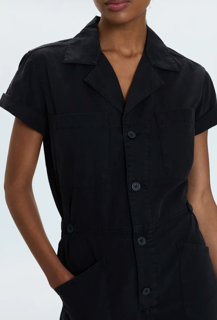 Parker Short Sleeve Romper Fade To Black