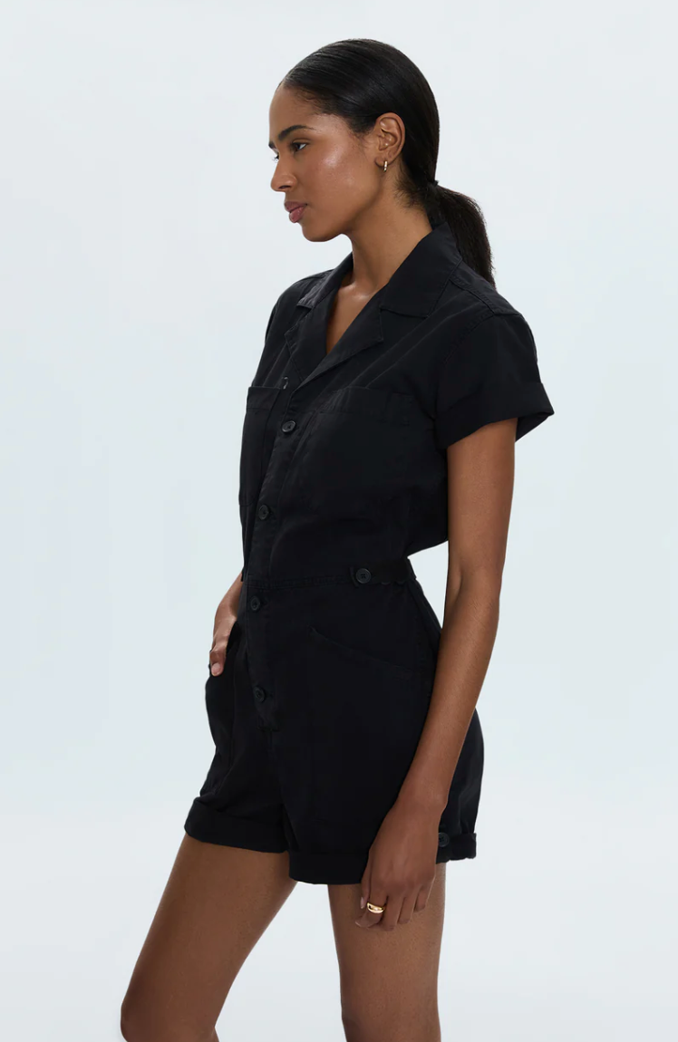 Parker Short Sleeve Romper Fade To Black