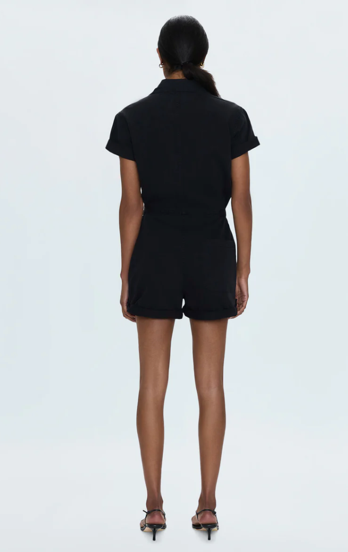 Parker Short Sleeve Romper Fade To Black