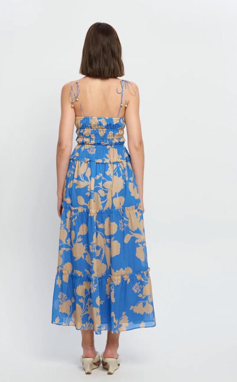 Aurora Strappy Midi Dress Patchwork