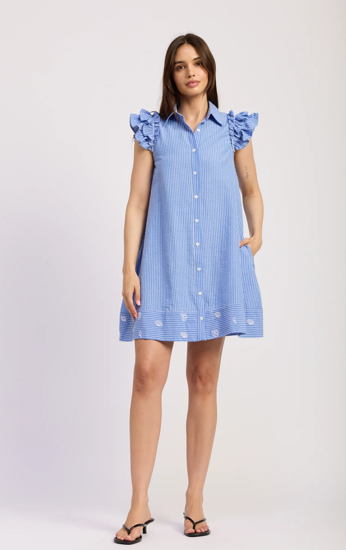 Amelie Mini Dress Blue White