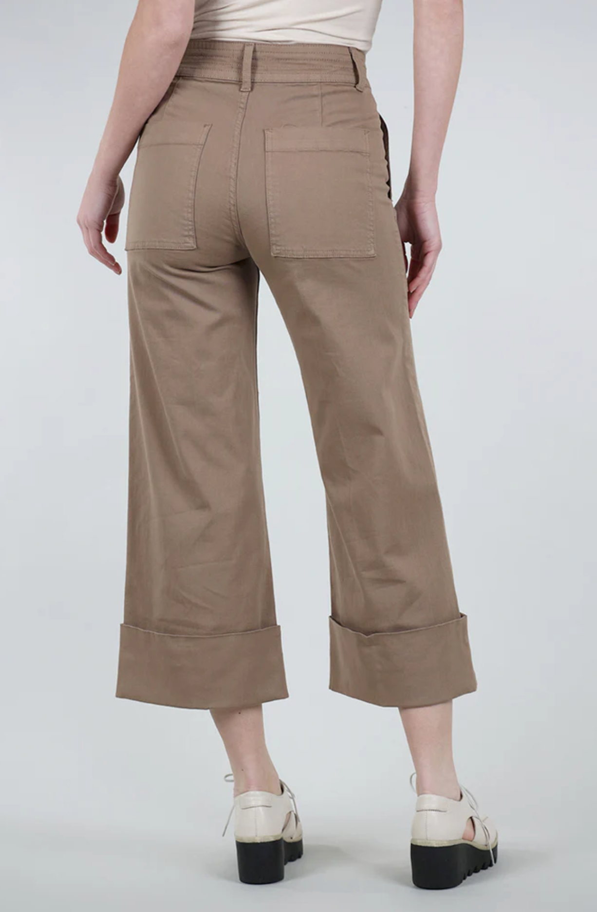 Maya Cuffed Hem Wide Leg Pant Bisct