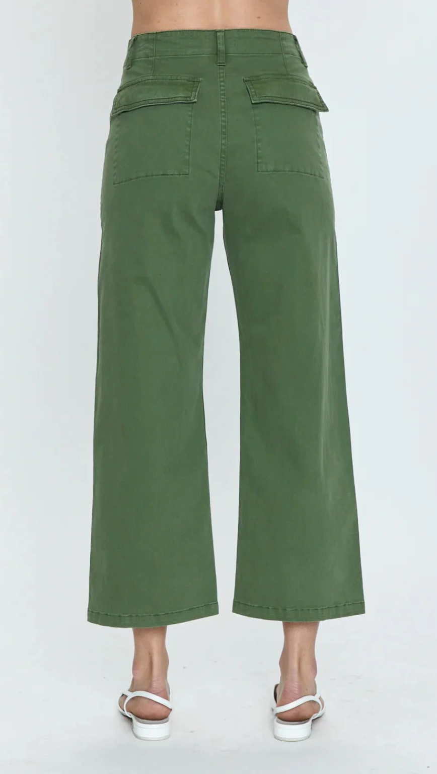 Sophia Wide Leg Utility Ankle Basil