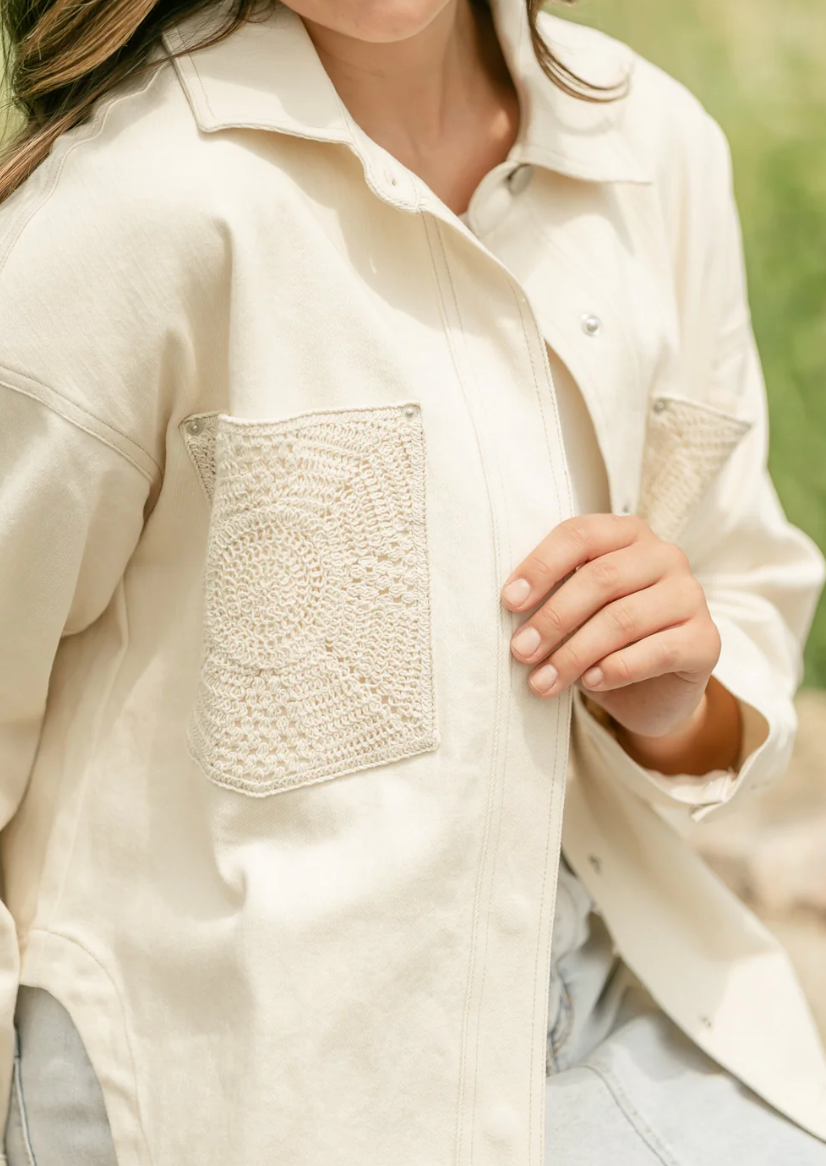 Clear Eyes Crochet Jacket Cream