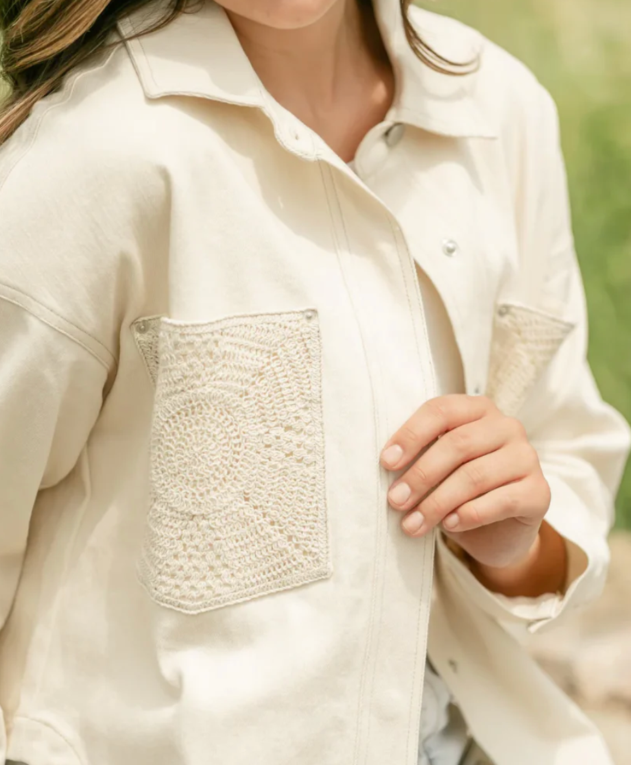Clear Eyes Crochet Jacket Cream