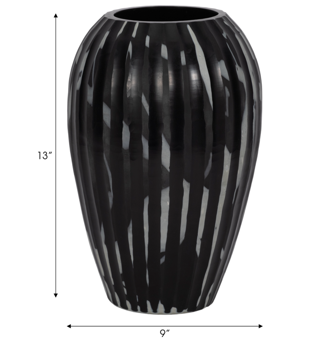 Minerva Glass Vase Black White S