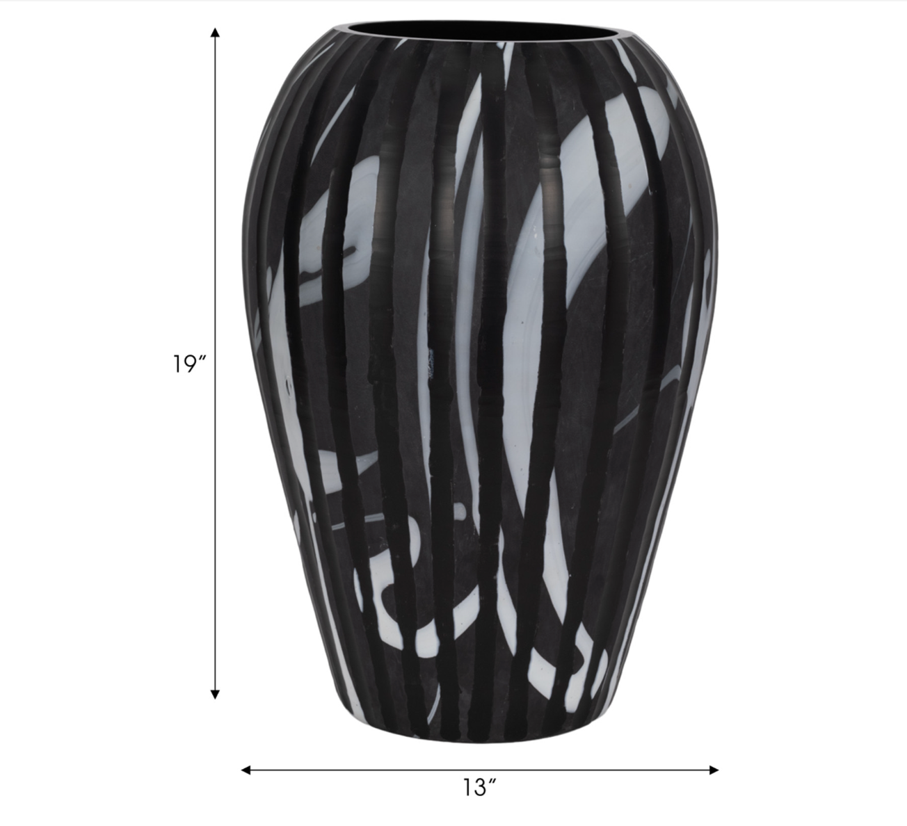 Minerva Glass Vase Black White L