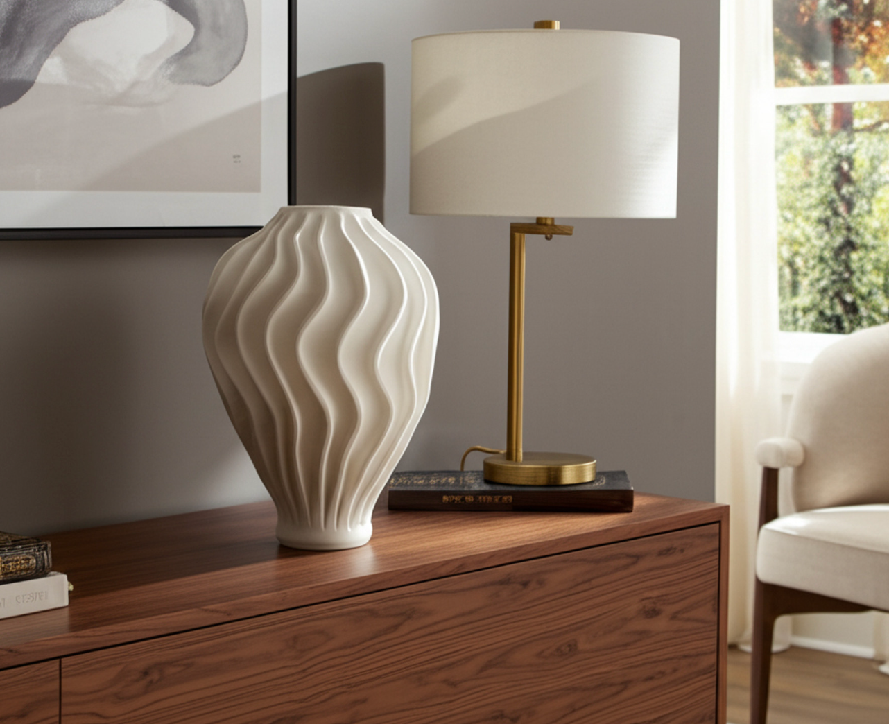 Ovalta Vase 3D White L