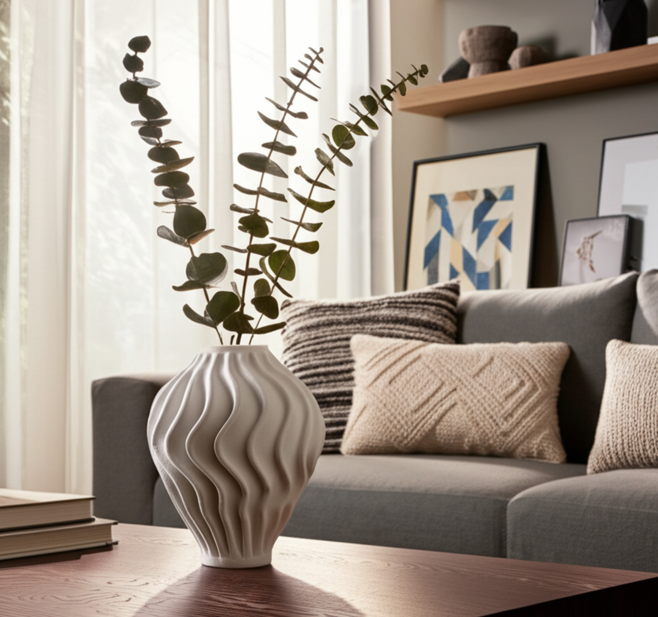 Ovalta Vase 3D White L