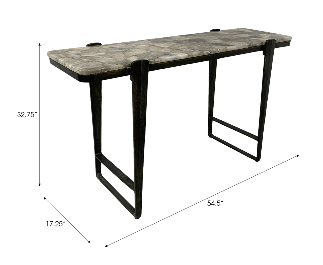 Rolla Smoky Quartz Top Console Table