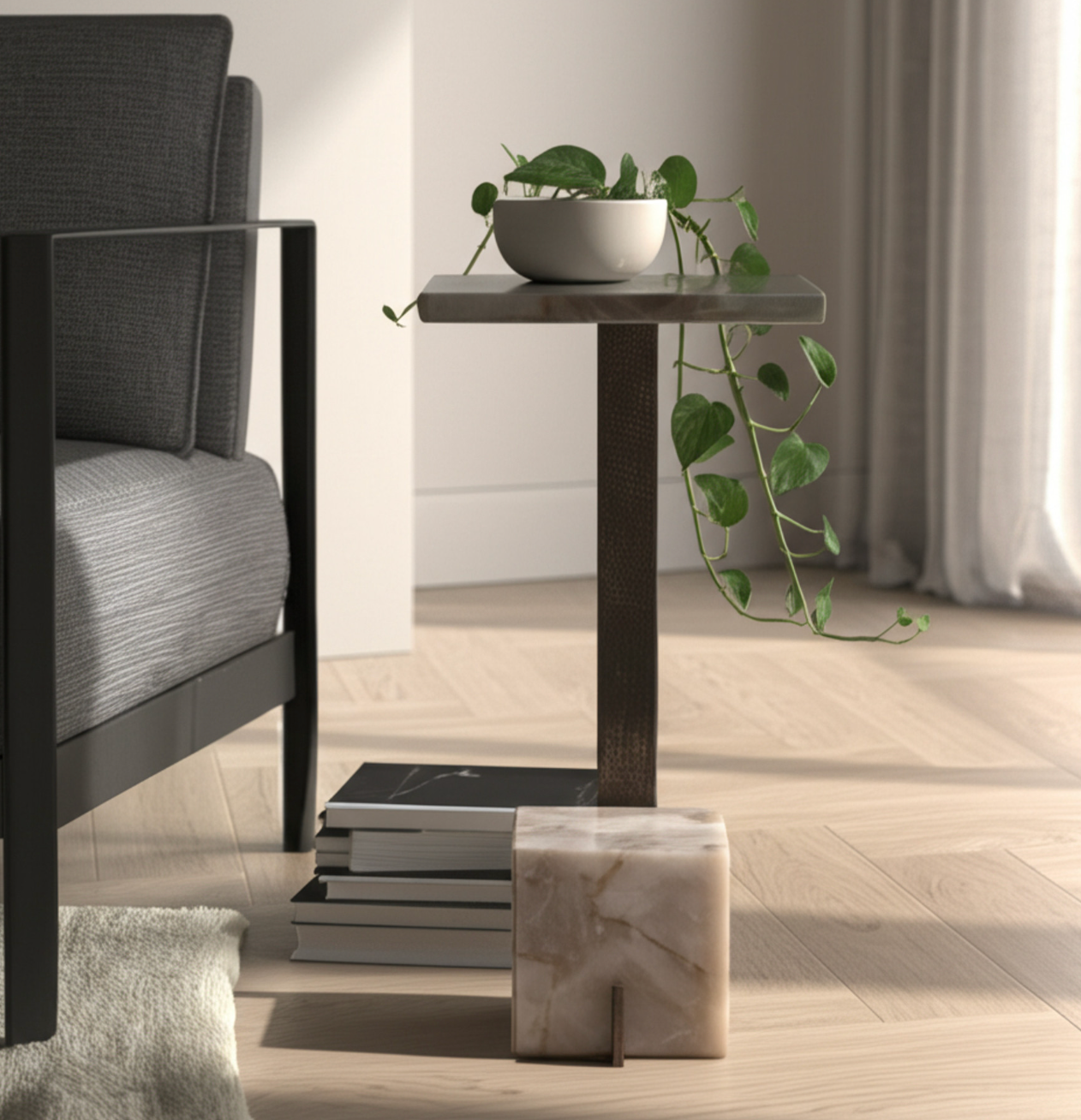 Rolla Smoky Quartz Cocktail Table S