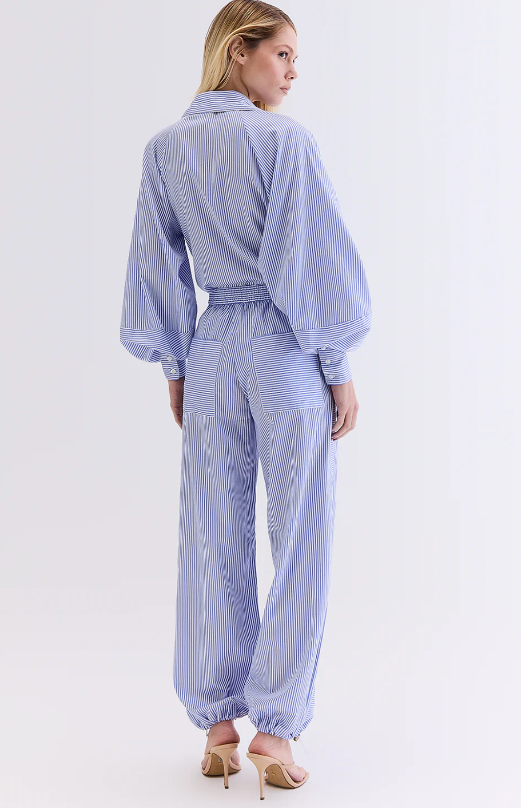 Cara Pant Blue Off White