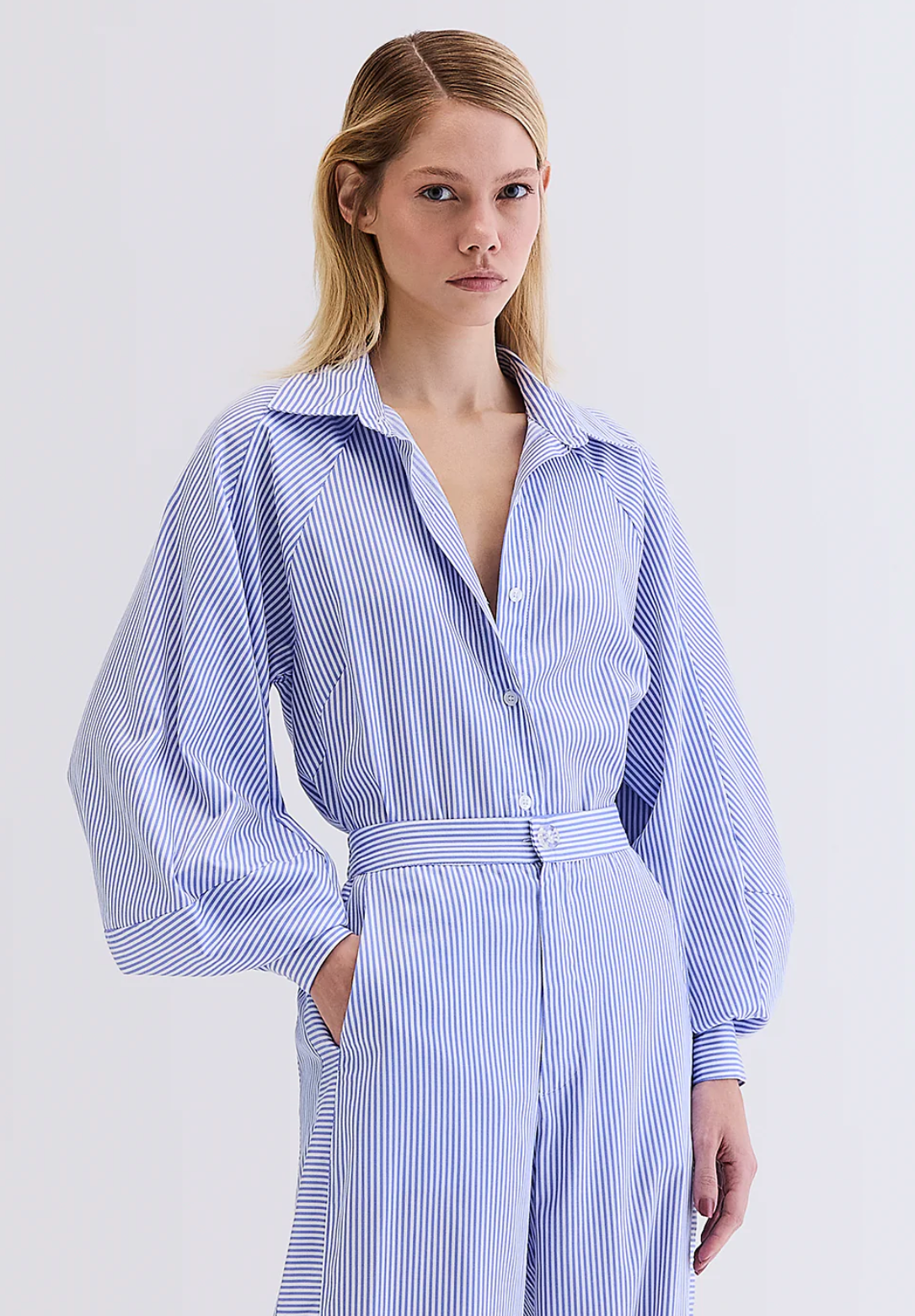 Cara Shirt Blue Off White