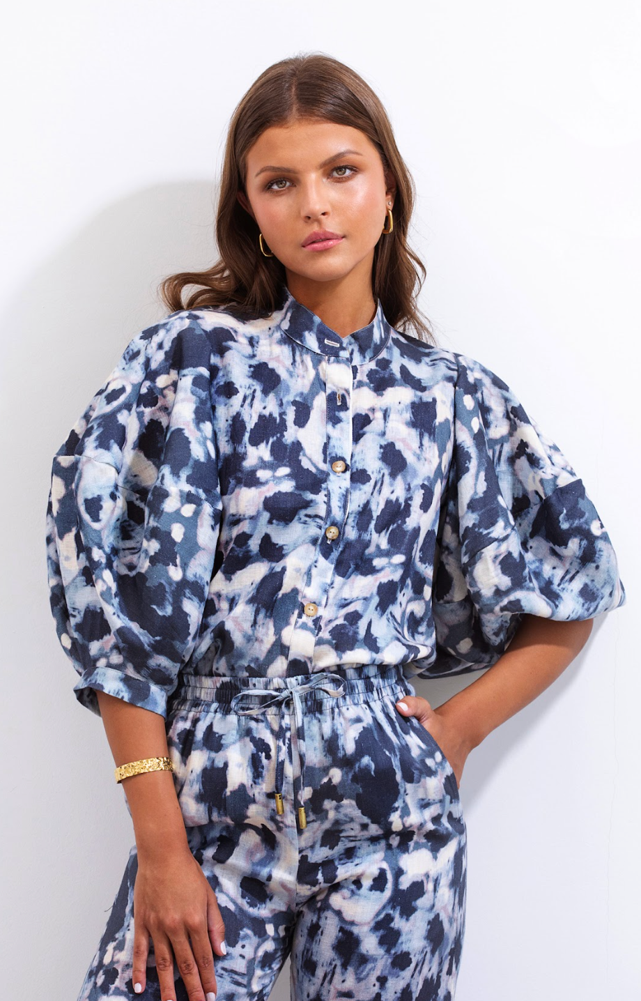 Gerald Lino Shirt Batik Blue