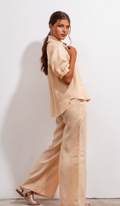 Mar Lino Shirt Beige