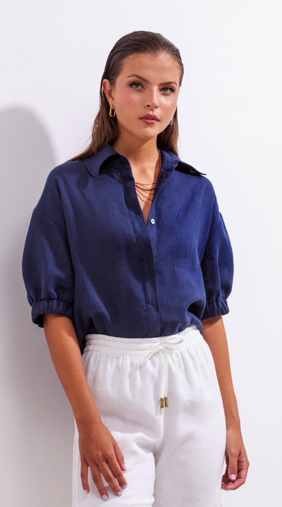 Mar Lino Shirt Blue