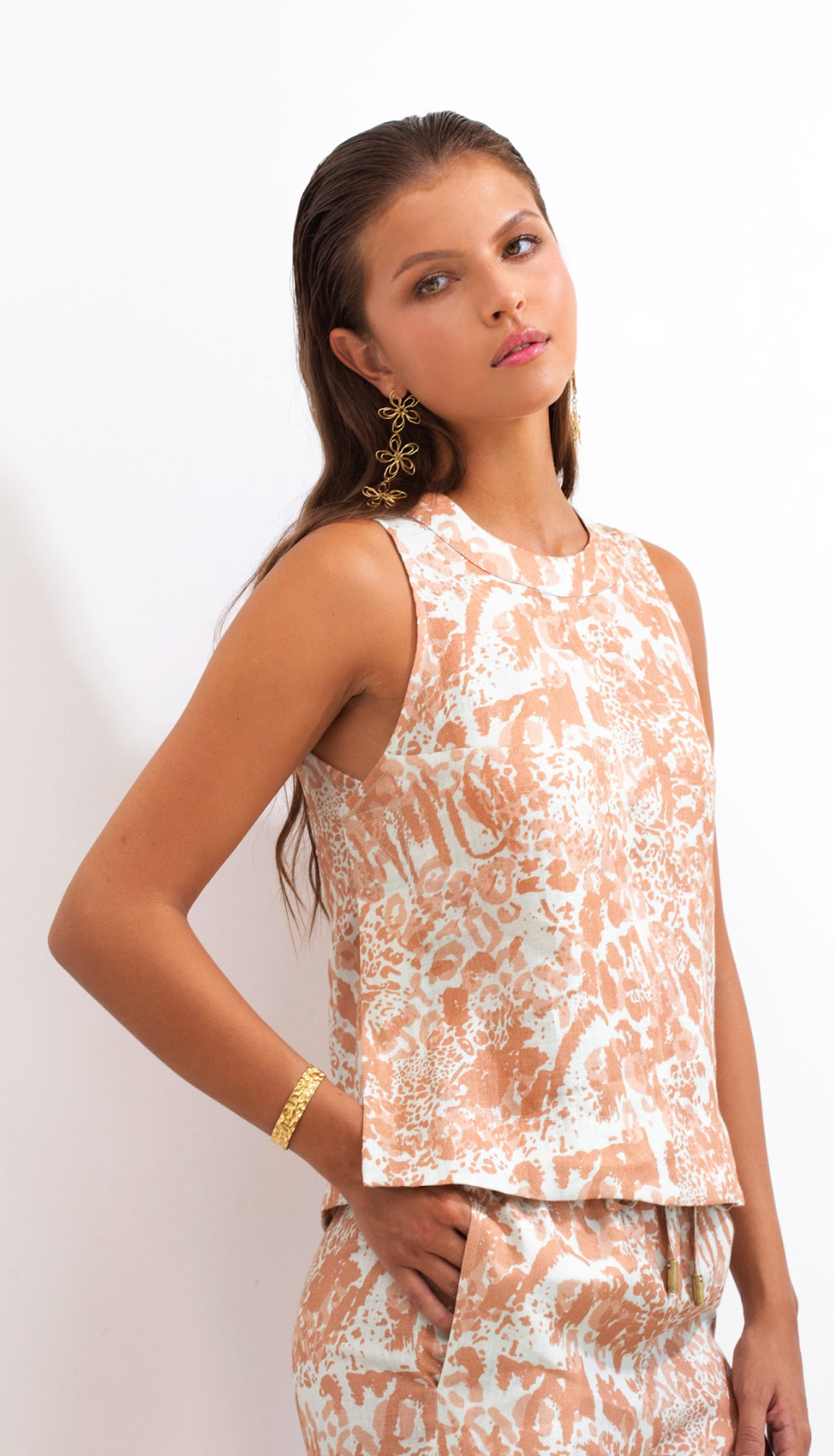 Sofia Blouse Aqua Print