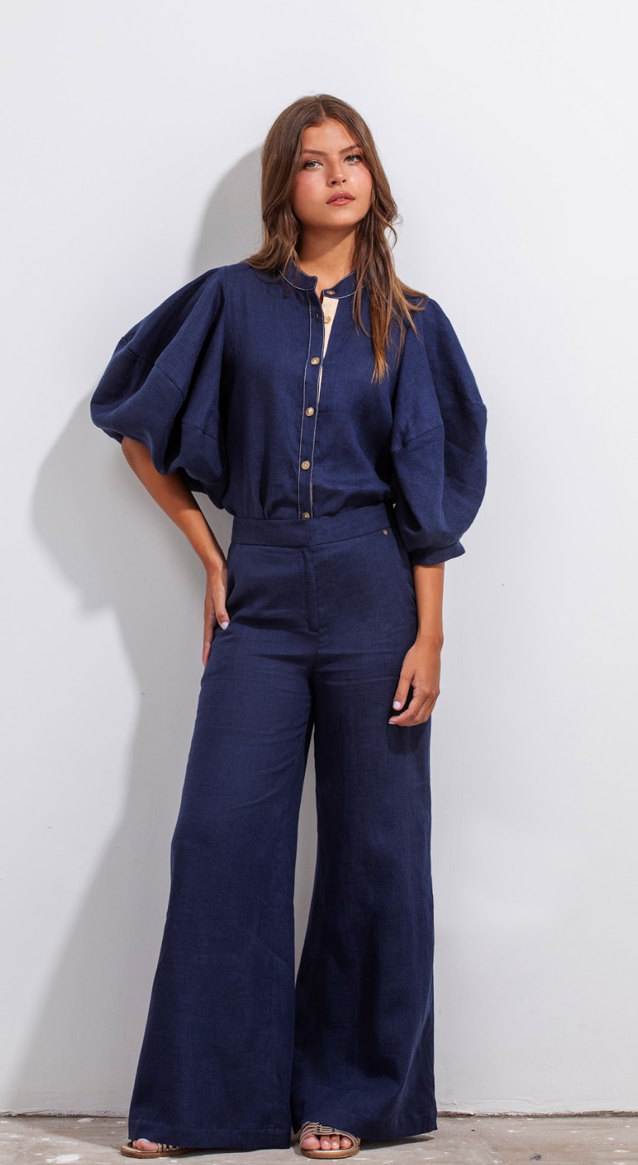 Pilar Pant Lino Blue