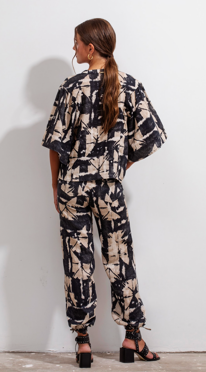 Isa Lino Pant Batik Black