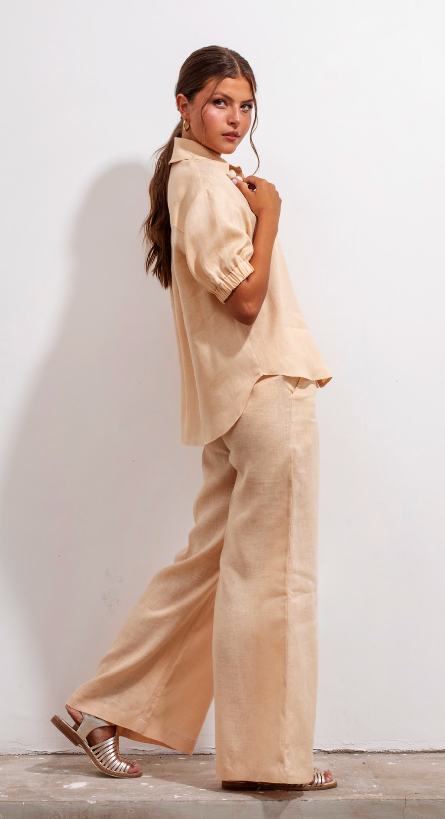 Pilar Pant Lino Beige