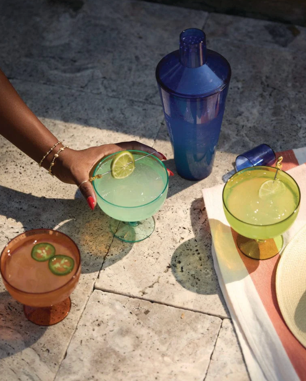 The Rue Margarita Glass Orange Set of 4