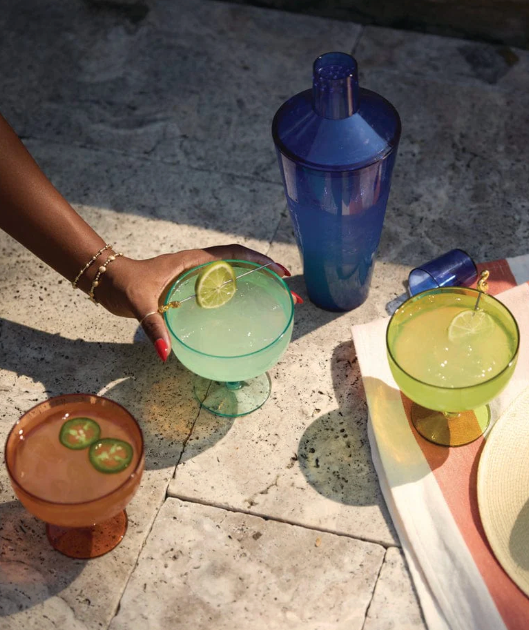 The Rue Margarita Glass Olive Set of 4