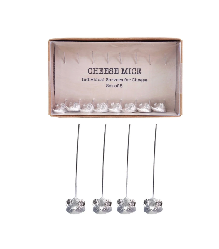 Vintage Reproduction Cheese Picks with Mouse Boxed