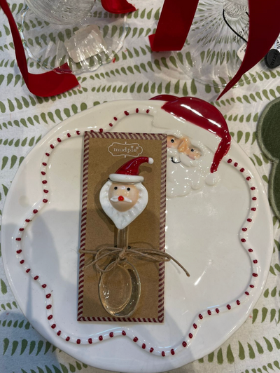 Christmas Glass Spoon Santa