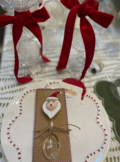 Christmas Glass Spoon Santa