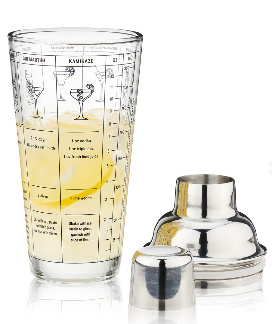 Glass Recipe Cocktail Shaker
