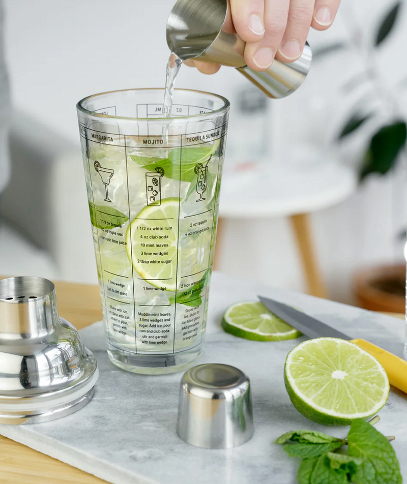 Glass Recipe Cocktail Shaker